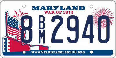 MD license plate 8BM2940