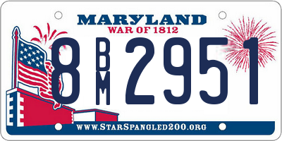 MD license plate 8BM2951