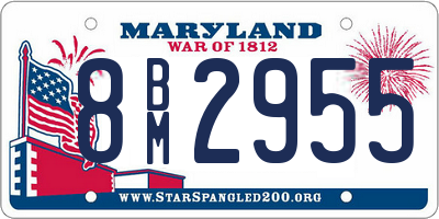 MD license plate 8BM2955