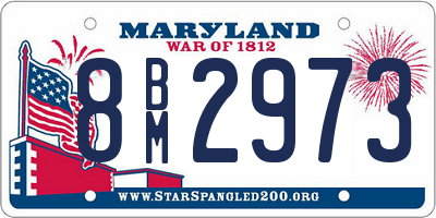 MD license plate 8BM2973