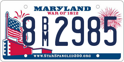 MD license plate 8BM2985