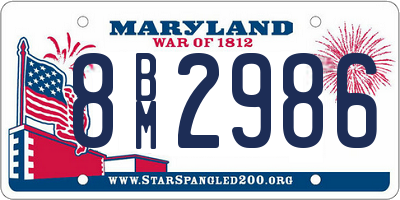MD license plate 8BM2986