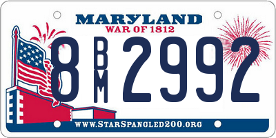 MD license plate 8BM2992