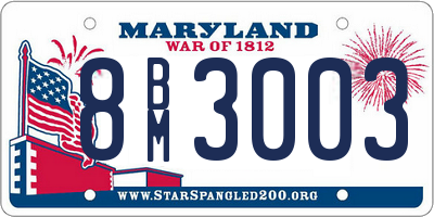 MD license plate 8BM3003