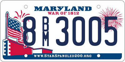 MD license plate 8BM3005