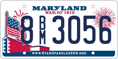 MD license plate 8BM3056