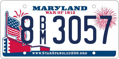 MD license plate 8BM3057