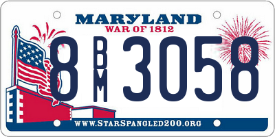 MD license plate 8BM3058