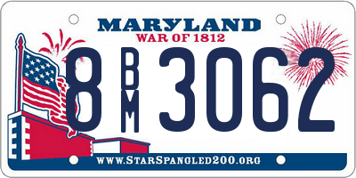 MD license plate 8BM3062