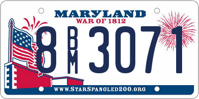 MD license plate 8BM3071