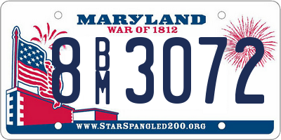 MD license plate 8BM3072