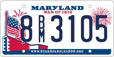 MD license plate 8BM3105