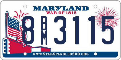MD license plate 8BM3115