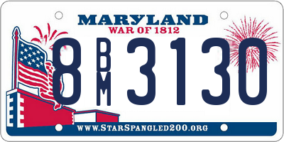 MD license plate 8BM3130