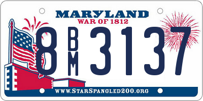 MD license plate 8BM3137