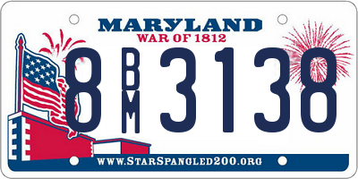 MD license plate 8BM3138