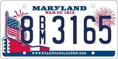 MD license plate 8BM3165