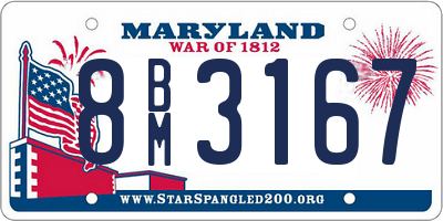 MD license plate 8BM3167
