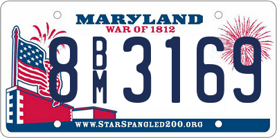 MD license plate 8BM3169