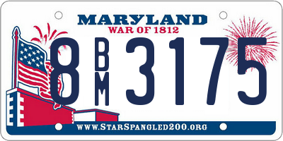 MD license plate 8BM3175