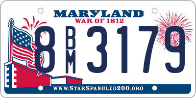 MD license plate 8BM3179