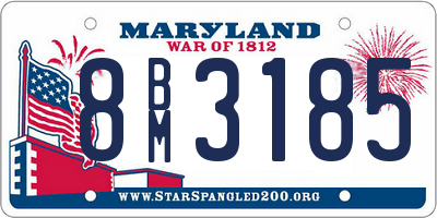 MD license plate 8BM3185