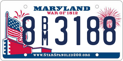 MD license plate 8BM3188