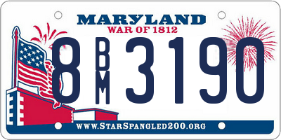 MD license plate 8BM3190