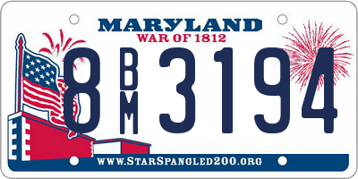 MD license plate 8BM3194