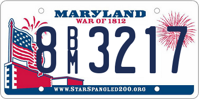 MD license plate 8BM3217