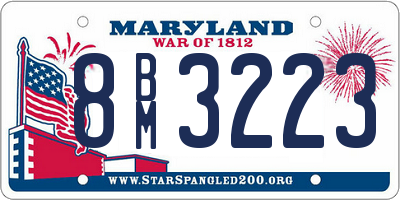 MD license plate 8BM3223