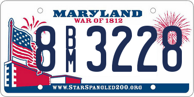 MD license plate 8BM3228