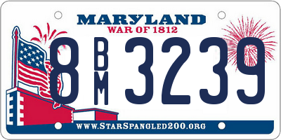 MD license plate 8BM3239