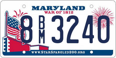 MD license plate 8BM3240