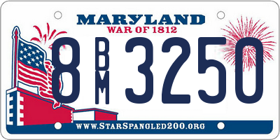 MD license plate 8BM3250