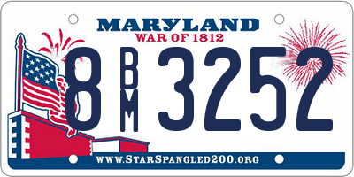 MD license plate 8BM3252