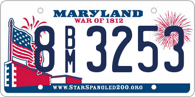 MD license plate 8BM3253