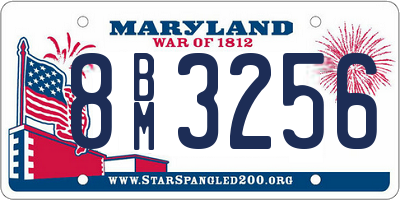 MD license plate 8BM3256
