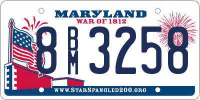 MD license plate 8BM3258