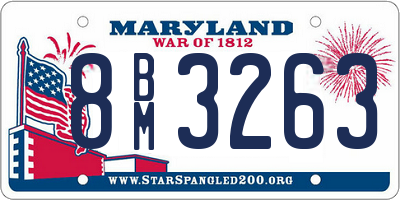 MD license plate 8BM3263