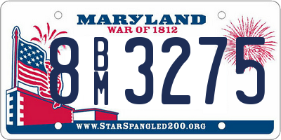 MD license plate 8BM3275