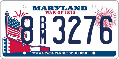MD license plate 8BM3276
