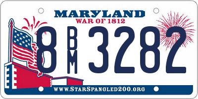 MD license plate 8BM3282