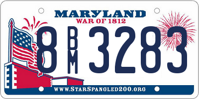 MD license plate 8BM3283