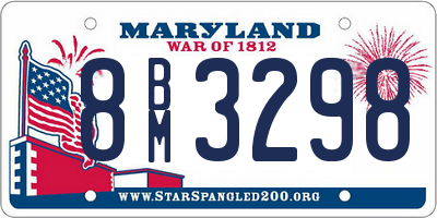 MD license plate 8BM3298