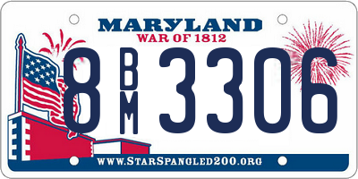 MD license plate 8BM3306