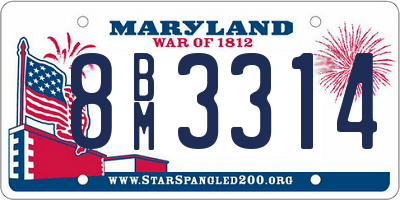 MD license plate 8BM3314