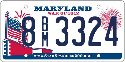 MD license plate 8BM3324