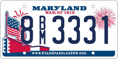 MD license plate 8BM3331