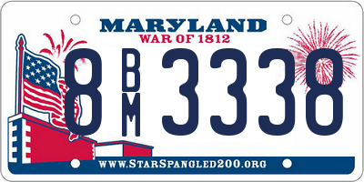 MD license plate 8BM3338